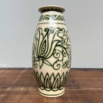 Ceramic Ikebana Flower Vase by Mitsuhiro Yamazaki, 1950s for