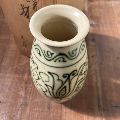 Japanese Vintage Vase 1860~70 幕末_花器_東北窯 Antique Japanese Makuzu Kozan Ceramic Pottery Satsuma Vase