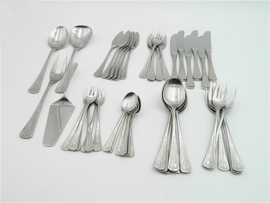 Großes Modell 9100 Charleston Nicro Besteck aus 18/10 Edelstahl von Berndorf, Österreich, 46er Set bei Pamono kaufen