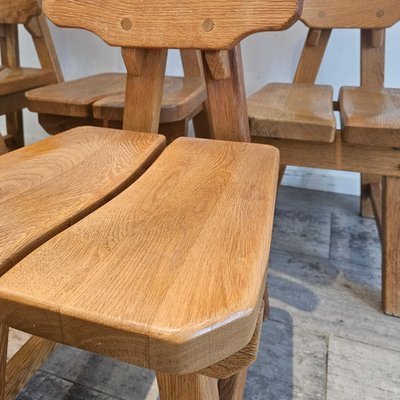 Vintage Spanish Brutalist Dining Chairs, 1965, Set of 6 for sale