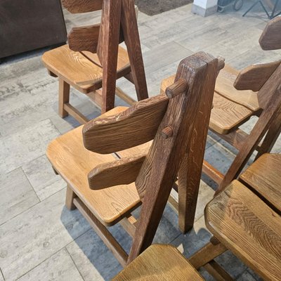 Vintage Spanish Brutalist Dining Chairs, 1965, Set of 6 for sale