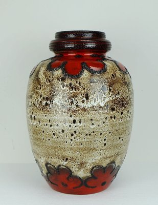 Vintage Floor Vase With Fat Lava Glaze From Scheurich