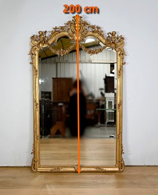 Napoleon III Golden Wood Mirror, Mid-19th Century for sale at Pamono