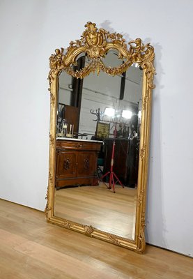 Napoleon III Golden Wood Mirror, Mid-19th Century for sale at Pamono