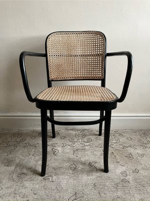 Model 911 Chairs with Black Bentwood Frame and Cane Seats by Josef Frank for Thonet 1920s Set of 2 for sale at Pamono