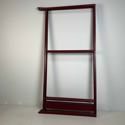 アンティーク Folding Glass Japanned Top Stand Antique Japanese Lacquered Crane Kimono Hanger Stand for