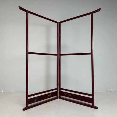 Re:ens 欅瘤 × Iron Object Stand Antique Japanese Lacquered Crane Kimono Hanger Stand, 1890s for