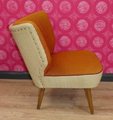 Cocktail Chair in 2 Tone Orange Beige 1950s
