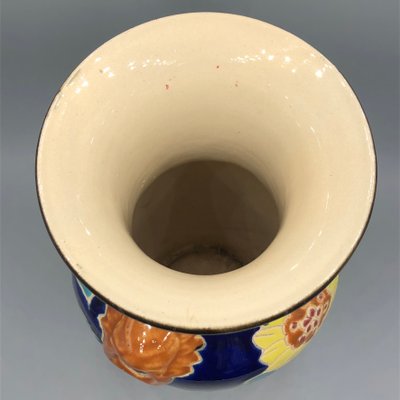 Vase En Cristal Art Déco Années 1970 - Décor Tournesol - Hauteur 20,5 Cm - Poids 1,5 Kg - Parfait état Vintage