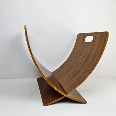 Mid-Century Scandinavian Magazine Rack in Teak and Veneered