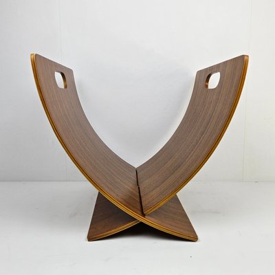Mid-Century Scandinavian Magazine Rack in Teak and Veneered