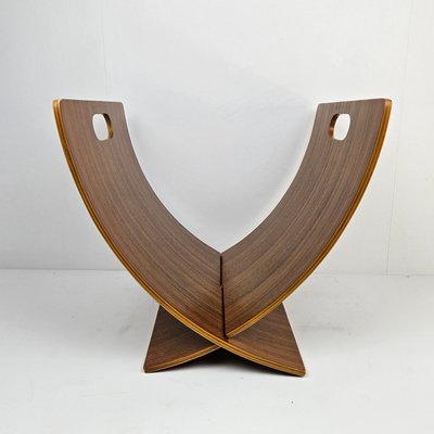 70's vintage bent plywood Magazine Rack