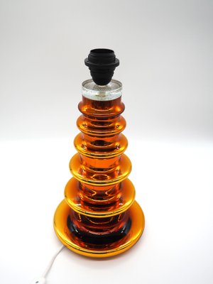 Vintage Swedish Copper Colored Glass Table Lamp by Gustaf Leek for