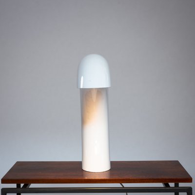 Arc Shaped White Aluminium Table Lamp by Georges Frydman