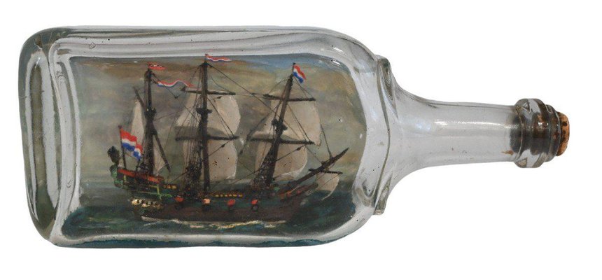 Vintage Warship in Bottle for sale at Pamono