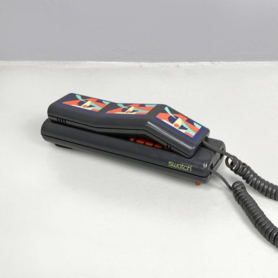 Italian Modern Grey Decorated Plastic Telephone Twin Phone Deco
