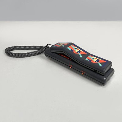 Italian Modern Grey Decorated Plastic Telephone Twin Phone Deco