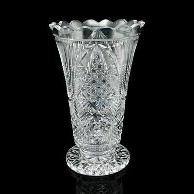Vintage Trompetenvase, Englisch, Geschliffenes Glas, Dekorativer Blumentopf, Mid-Century, 1960er bei Pamono kaufen