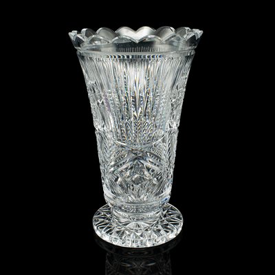 Vintage Trompetenvase, Englisch, Geschliffenes Glas, Dekorativer Blumentopf, Mid-Century, 1960er bei Pamono kaufen