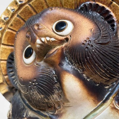 Decorative Tanuki Tanuki Statue in Shigaraki Pottery, 1980s for
