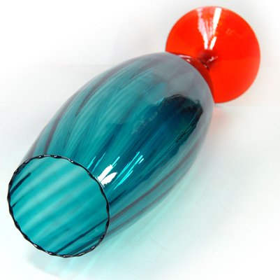 Large Art Glass Empoli Italian Vase, 1970s for sale at Pamono