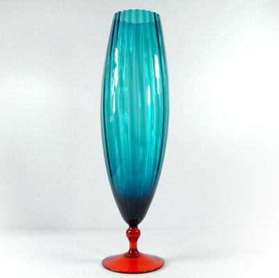Large Art Glass Empoli Italian Vase, 1970s for sale at Pamono
