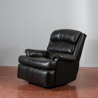 Dreamtime Black Leather Lazy Boy Chair Reclining Black Leather
