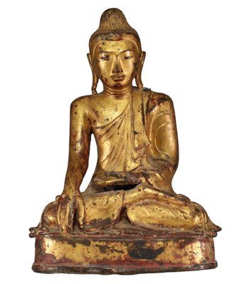 Gilded Teak Burmese Buddha From Mandalay - 19thC Gilded Teak Burmese Buddha From Mandalay - 19thC