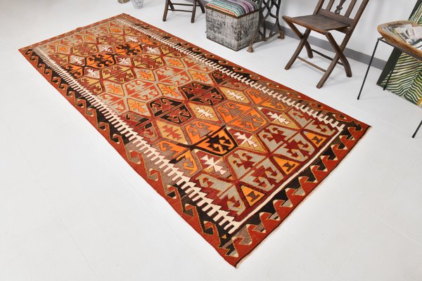 Turkish Ethnic Kilim Rug in Wool for sale at Pamono