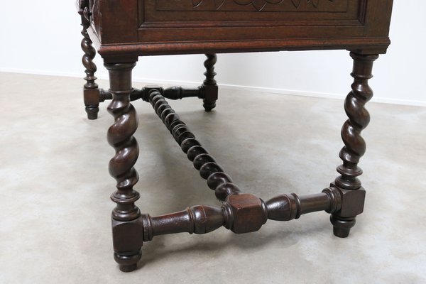 19th Century French Renaissance Revival Hunt Desk with Barley