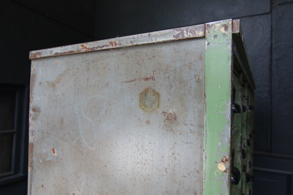 Vintage Industrial Metal Drawer Cabinet, 1920s for sale at Pamono