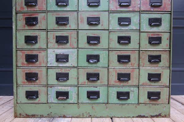 Vintage Industrial Metal Drawer Cabinet, 1920s for sale at Pamono