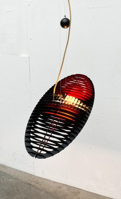 Postmodern Italian Black Titania Pendant Lamp by Alberto Meda and