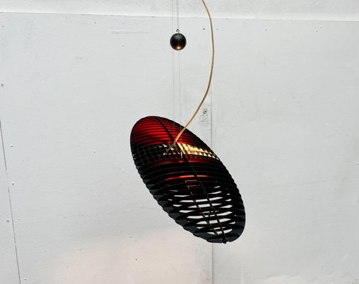 Postmodern Italian Black Titania Pendant Lamp by Alberto Meda and