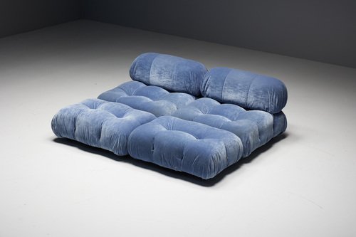 Blue Velvet Camaleonda Sofa by Mario Bellini for B&B Italia, Italy