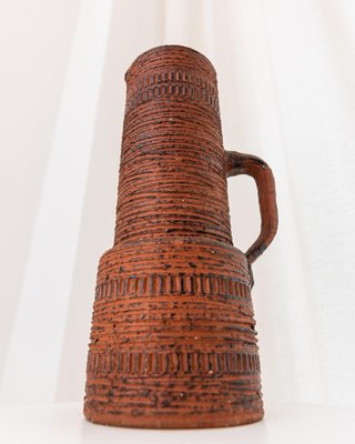 Mid-Century Brutalist Red-Brown Chamotte Vase by Spara