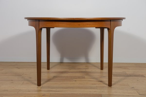 Mid-Century Round Teak Extendable Dining Table from Nathan, 1960s