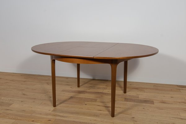 Mid-Century Round Teak Extendable Dining Table from Nathan, 1960s