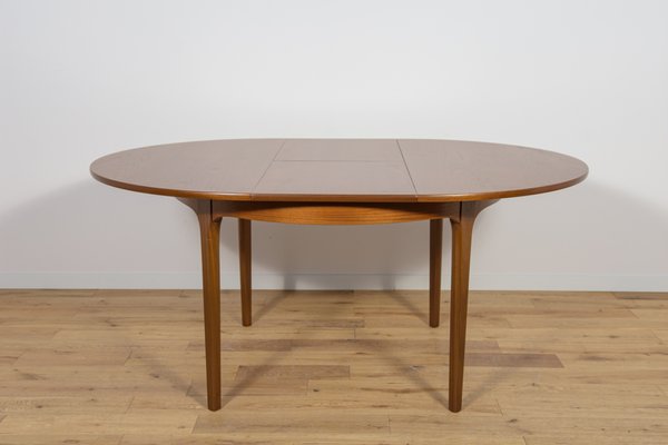 Mid-Century Round Teak Extendable Dining Table from Nathan, 1960s