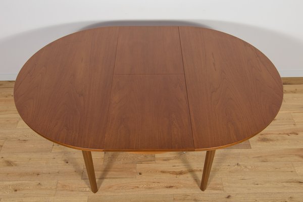 Mid-Century Round Teak Extendable Dining Table from Nathan, 1960s