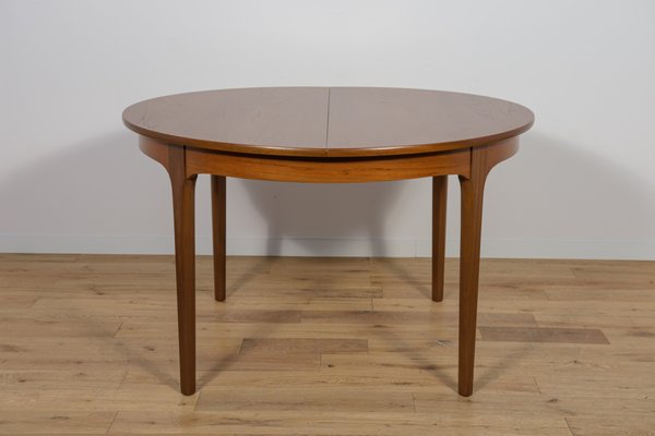 Mid-Century Round Teak Extendable Dining Table from Nathan, 1960s