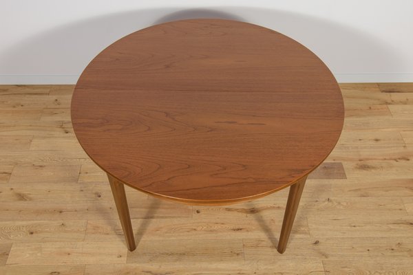 Mid-Century Round Teak Extendable Dining Table from Nathan, 1960s