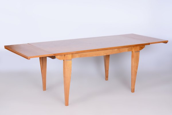 Art Deco Oak & Spruce Folding Table attributed to J. Leleu, France