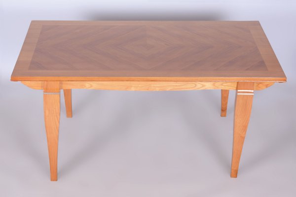 Art Deco Oak & Spruce Folding Table attributed to J. Leleu, France