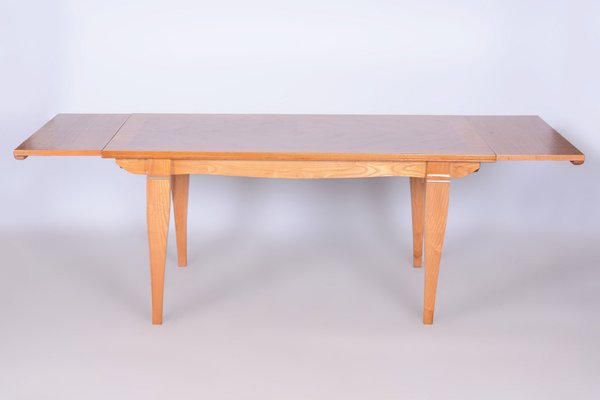 Art Deco Oak & Spruce Folding Table attributed to J. Leleu, France