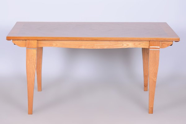 Art Deco Oak & Spruce Folding Table attributed to J. Leleu, France