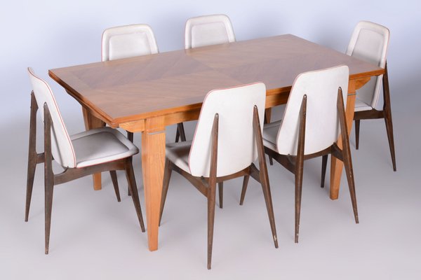Art Deco Oak & Spruce Folding Table attributed to J. Leleu, France