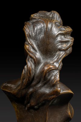 Grand Coupe-papier En Bronze Art Nouveau, Décoration Femme - Vintage, Origine France