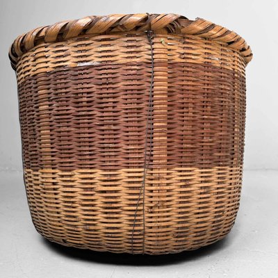 Traditional Japanese Okimono Kago (Storage Basket) Bamboo Basket