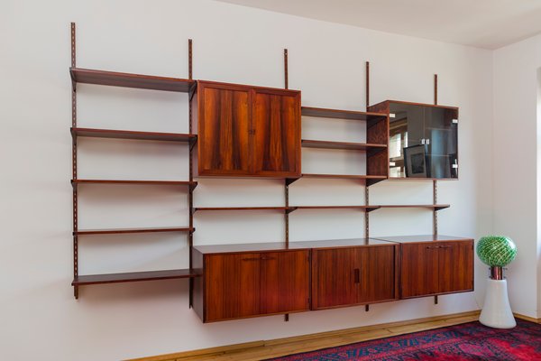 Rosewood Modular Wall Unit by Kai Kristiansen for FM Møbler, 1960s
